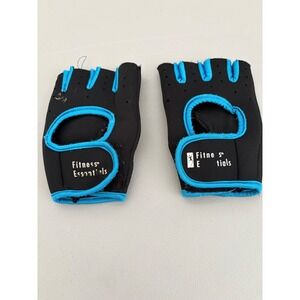 Fitness Essentials Workout Gloves Fingerless Gym Exercise L/XL‎ Black Blue